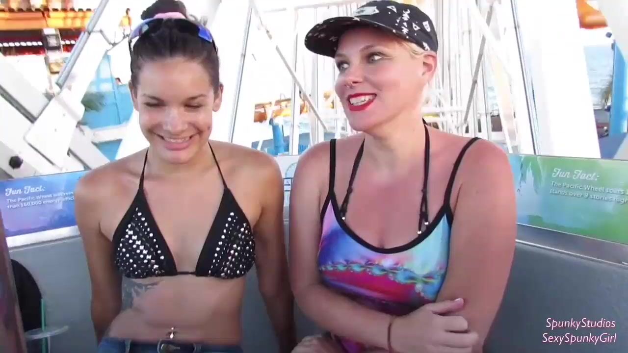 2 Girls Suck My Dick on a Ferris Wheel! Super Sexy Risky Double