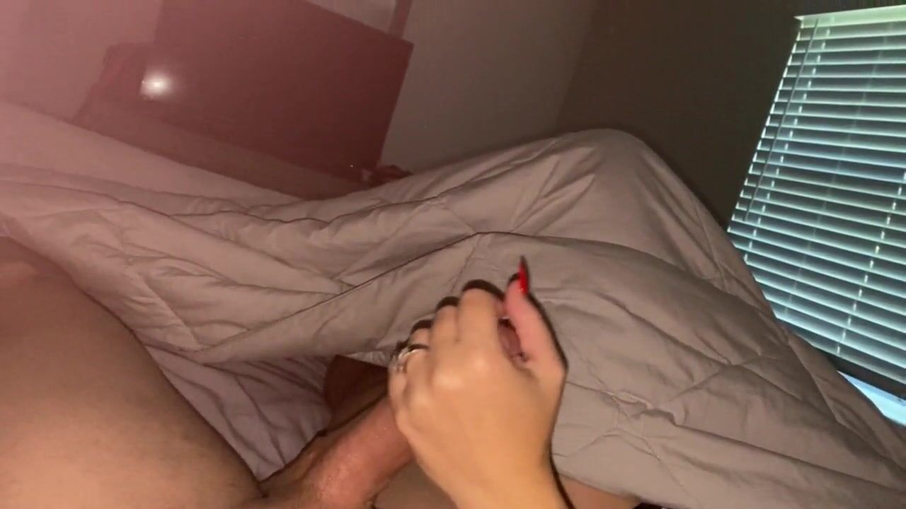 Hispanic fiance jerking my dick off