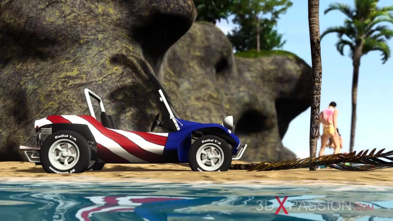 Bae Sex on the Beach! Dune Buggy, Naked Beach and Beauty Turned On