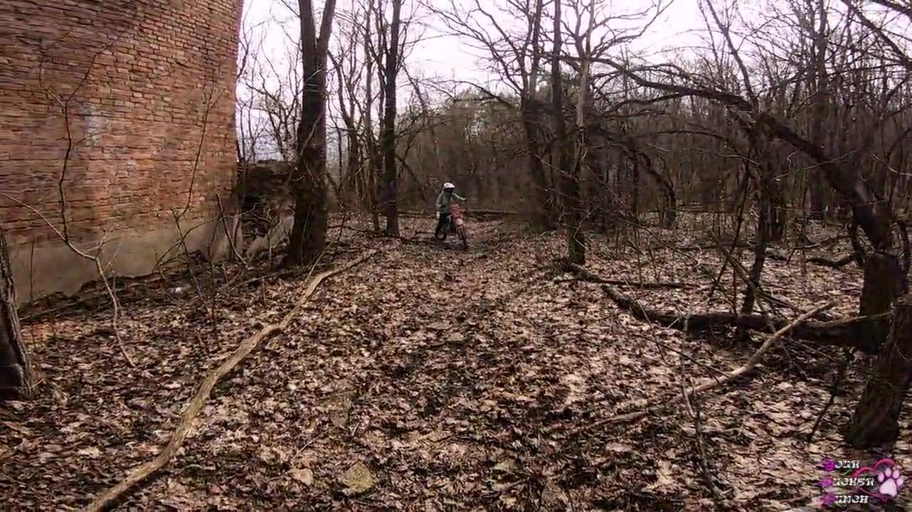 Banged a Motorbike Hoe near an Abandoned Building