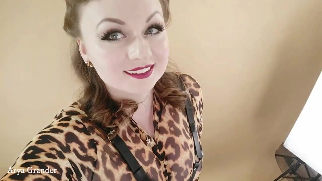 Backstage from Bdsm Photosession, Spandex Leopard Print Catsuit and Leather Thigh High