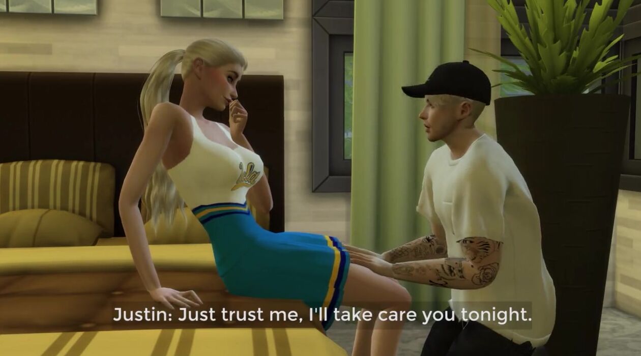 Slim Blonde Lost her Virginity to Justin - 3D Anime - Sims