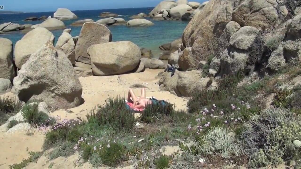 Spy caught masturbating on the nudist beach