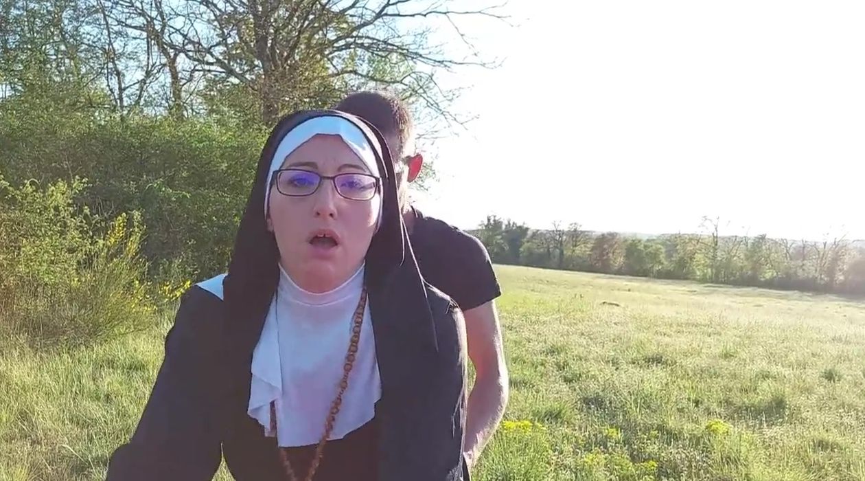 This nun getting her butt filled with cum before she goes to