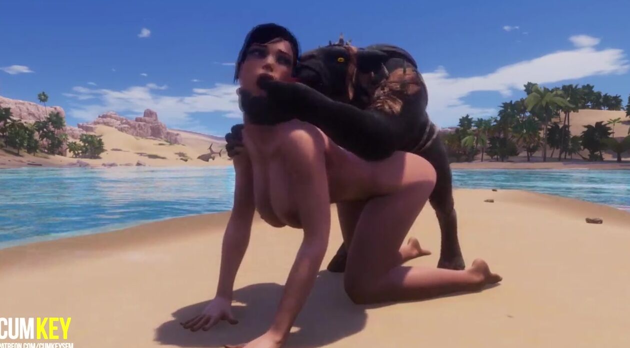 Diablo Inseminates Big Tit women on The Beach| Gang Bang Monsters | 3D Porn