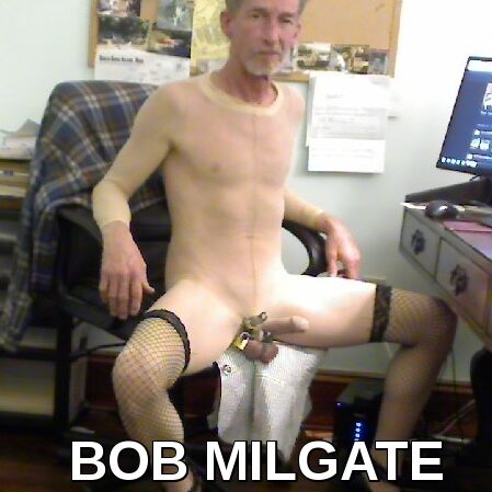 BOB MILGATE - A FREAK IN A SHEER NUDE BODYSTOCKING AND HIGH HEELS