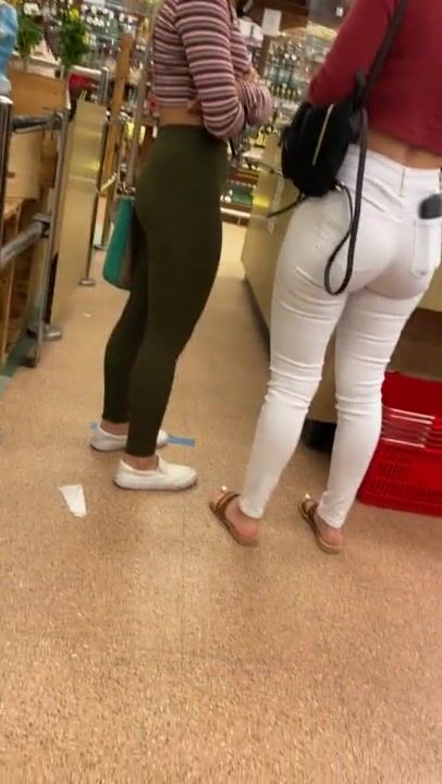 Hispanic barely legal candid booty inside grocery store