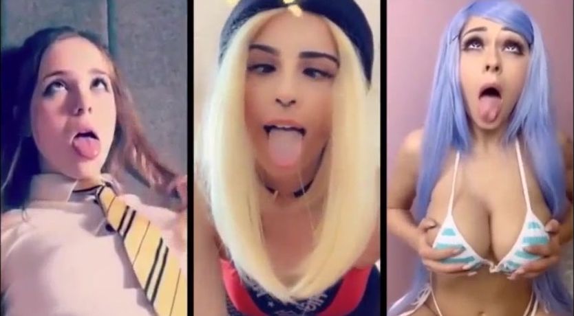 Hand Job, split and ahegao face: jerk off challenge