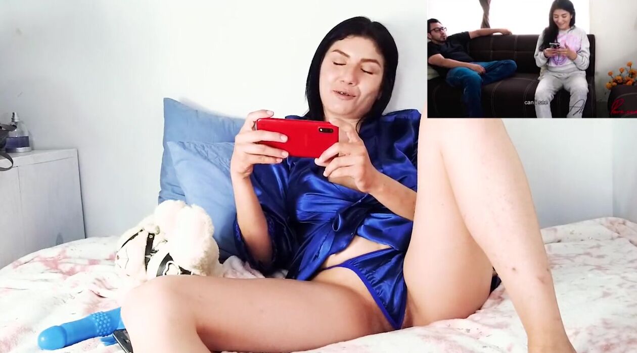 Reacting to my first cousin clip while masturbating with a bunny dildo