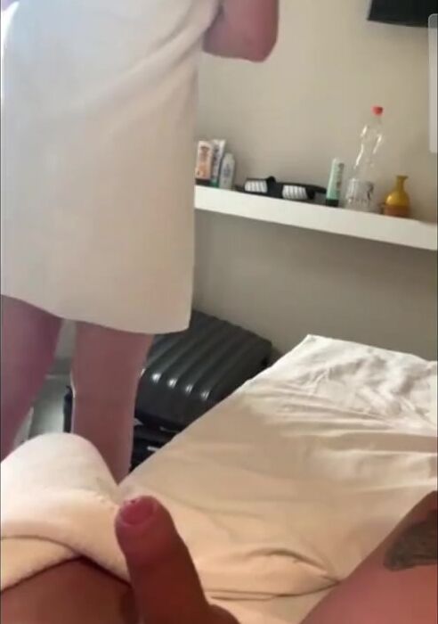 Milf shares hotel room walks around nude and getting screwed