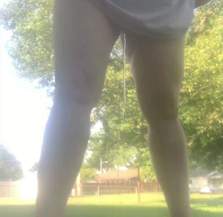 Peeing outdoors then Leave Lingerie behind Inpublic Toilet Old mom BBW