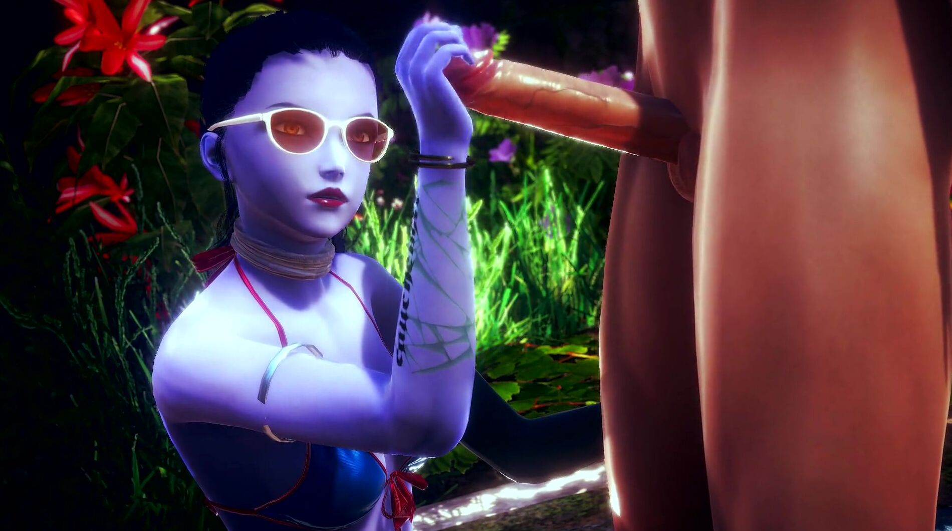 Widowmaker PLAYS WITH SEX VIBRATORS INTO NATURE | 3D CARTOON