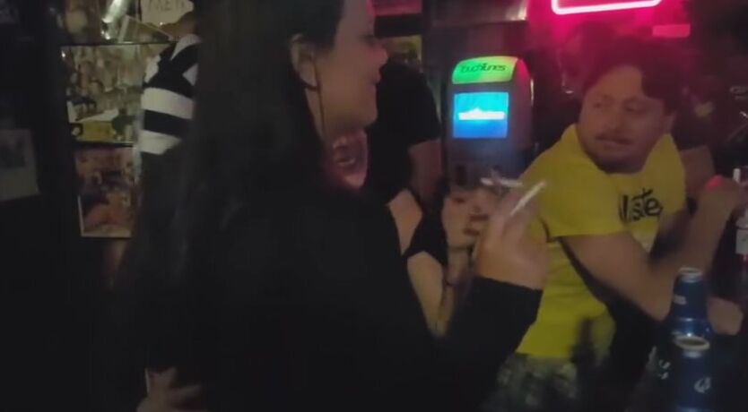 Real Hotwife mom Outdoor Bar Flashing Strangers, Sucking Off, and Fucking