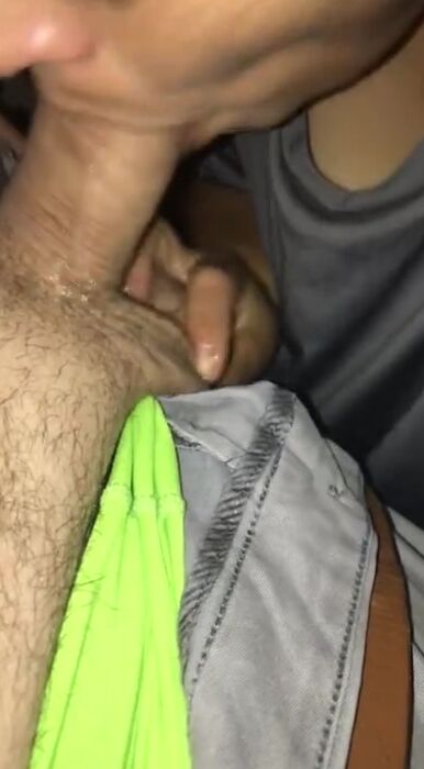 My Hispanic lover Blows my Penis on the Front Porch