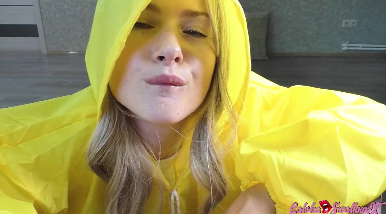 cunt with mouth into Raincoat Passionate Blowing Gigantic Penis until Cum Mouth