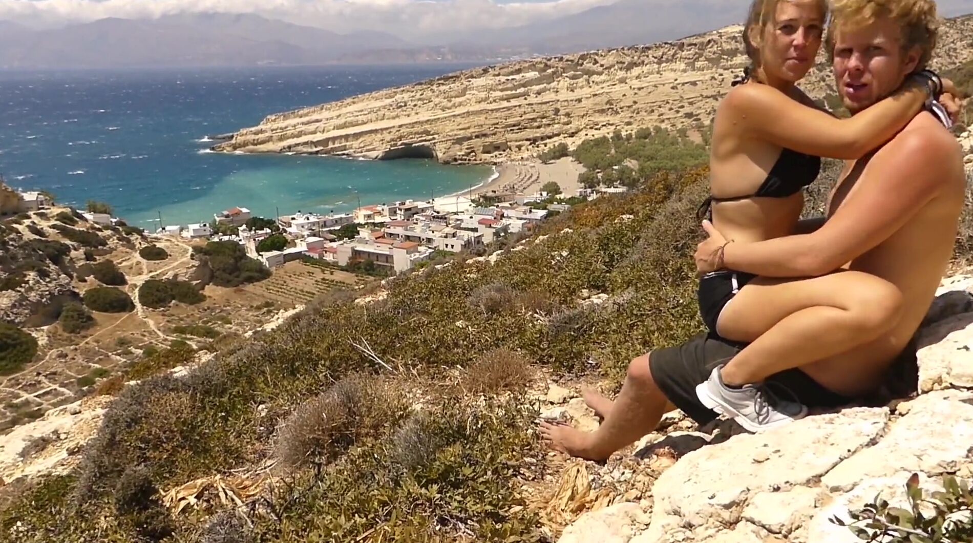 Vulgar 18 Year Old Lovers have Risky Outside Sex on Greek Mountain Top!