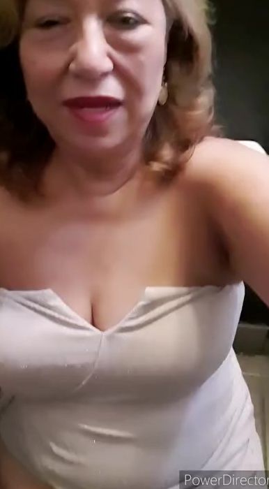 Out inside a outside toilet! Old bbw Hispanic woman bushy