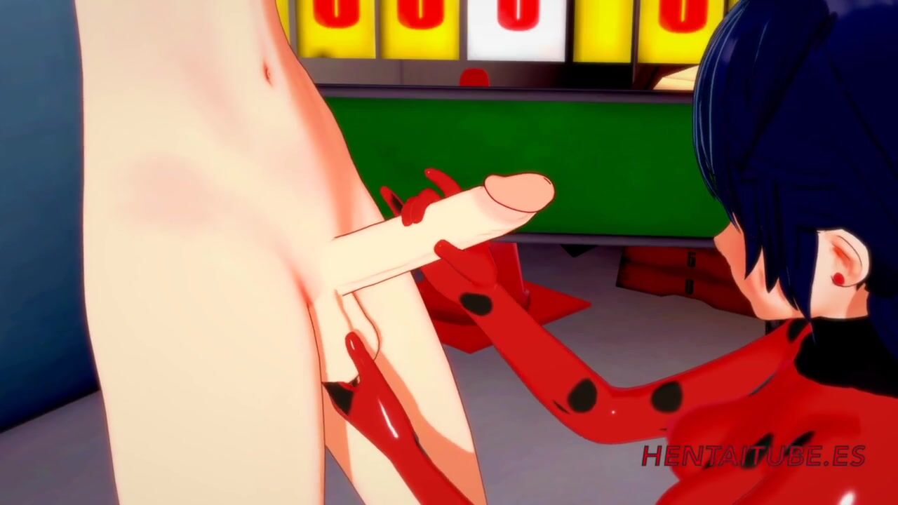 Miraculus Anime - Lady Bug Hand Job and Bj with Cum inside her Mouth