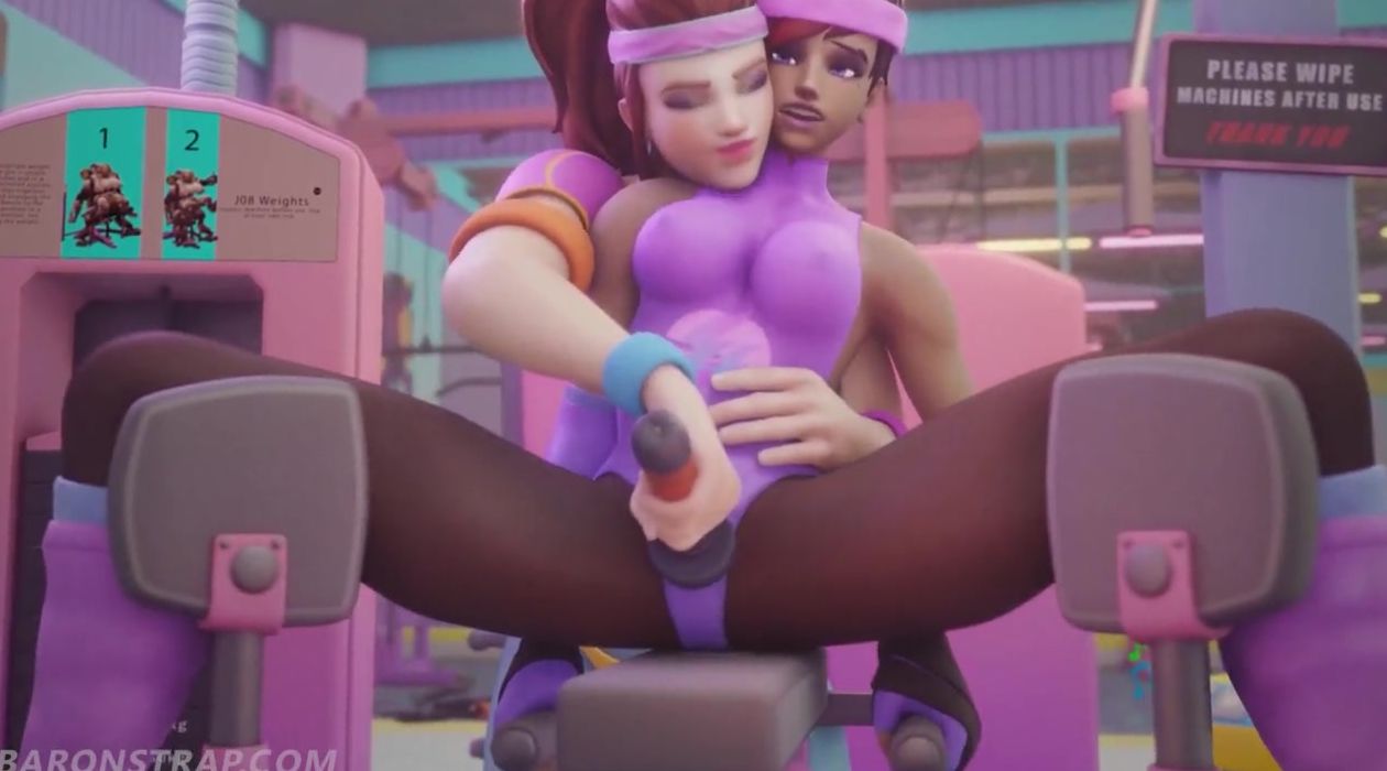 Sombra Getting A Workout Into Brigitte's Gym