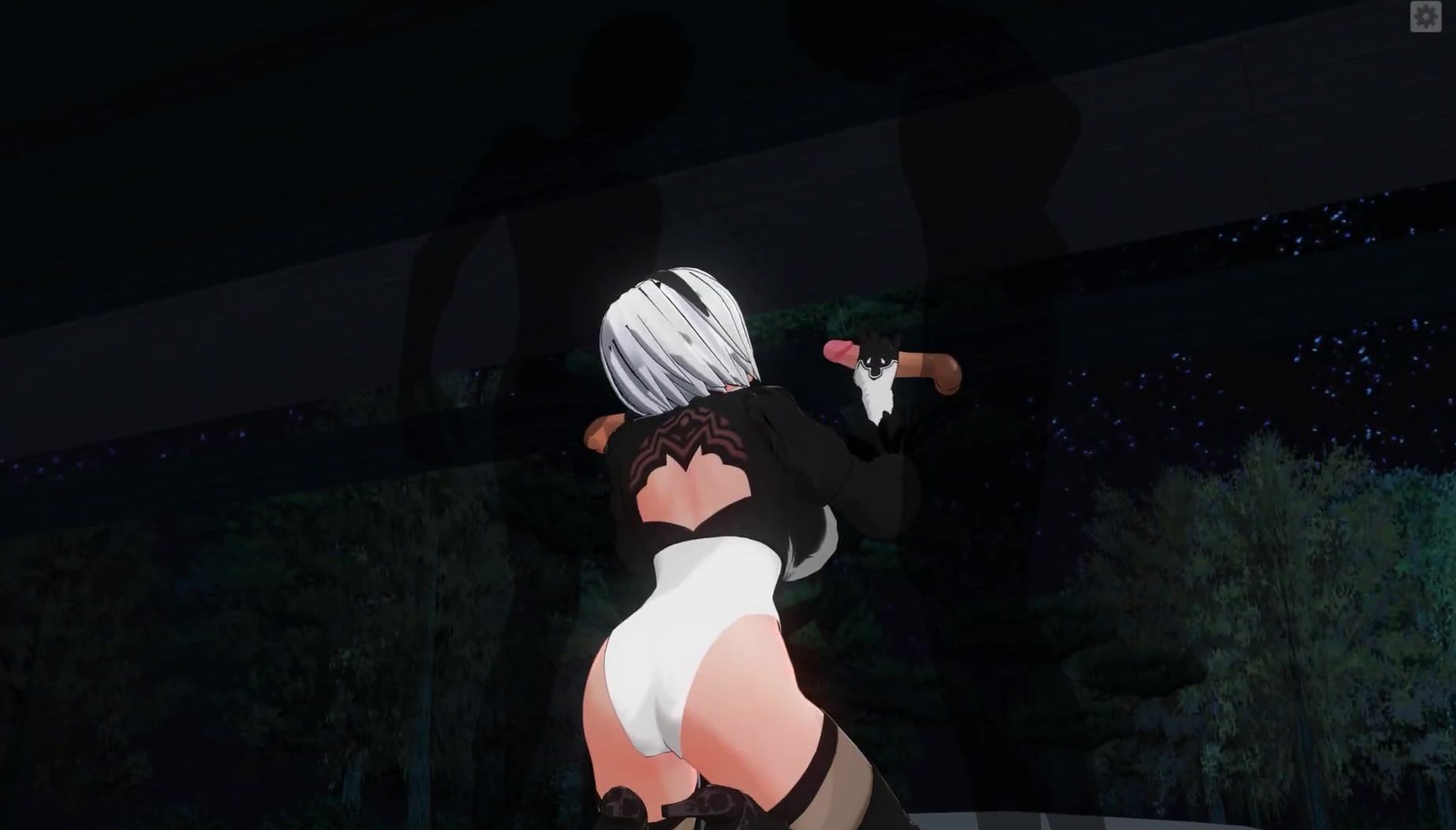 3D ANIME 2B Jerks off her Friends