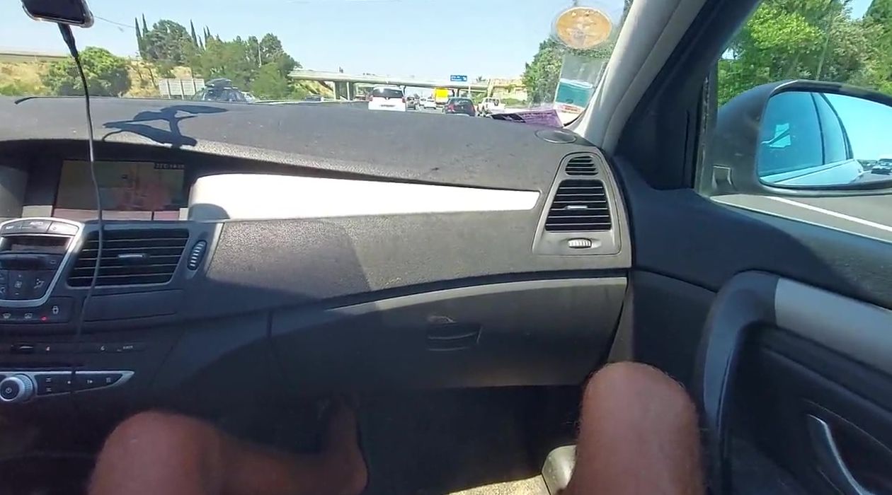 Highway traffic jam, my stepmom pulls out my dick OMG...