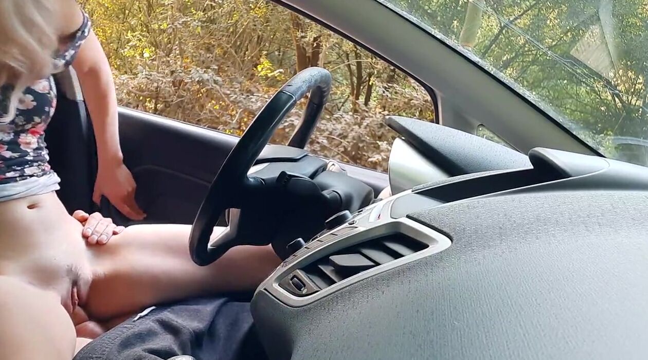 Outdoor penis flash inside vehicle