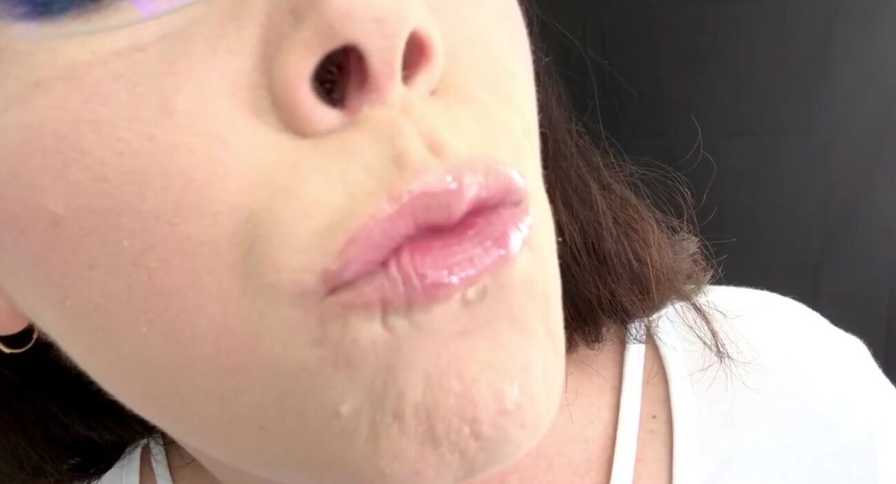 ASMR Sensually Drinking Water by Stunning mom Mouth Close up Bondage Jemma Luv