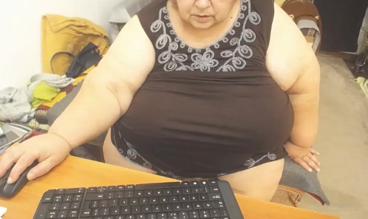 Monster hooters grandma opens legs