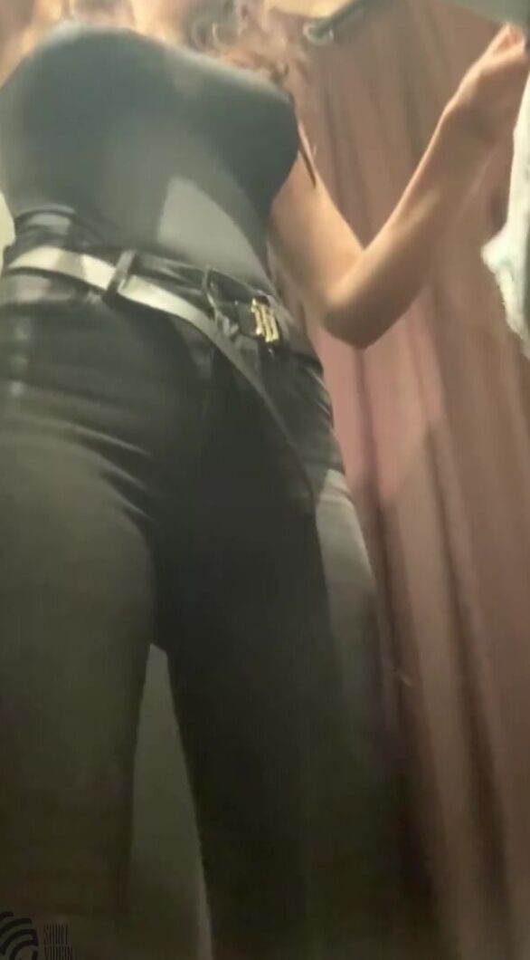 Goddess mom Masturbates into the Fitting Room of the Store