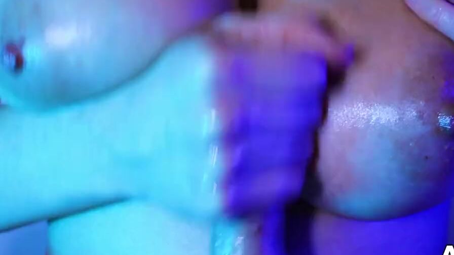 Hand Job, tit nailed and cum between my gigantic natural melons!