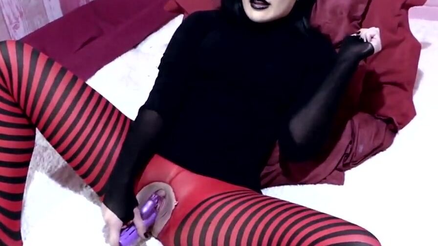 Gothic bimbos Having Fun with her Vibrator - Mavis Cosplay