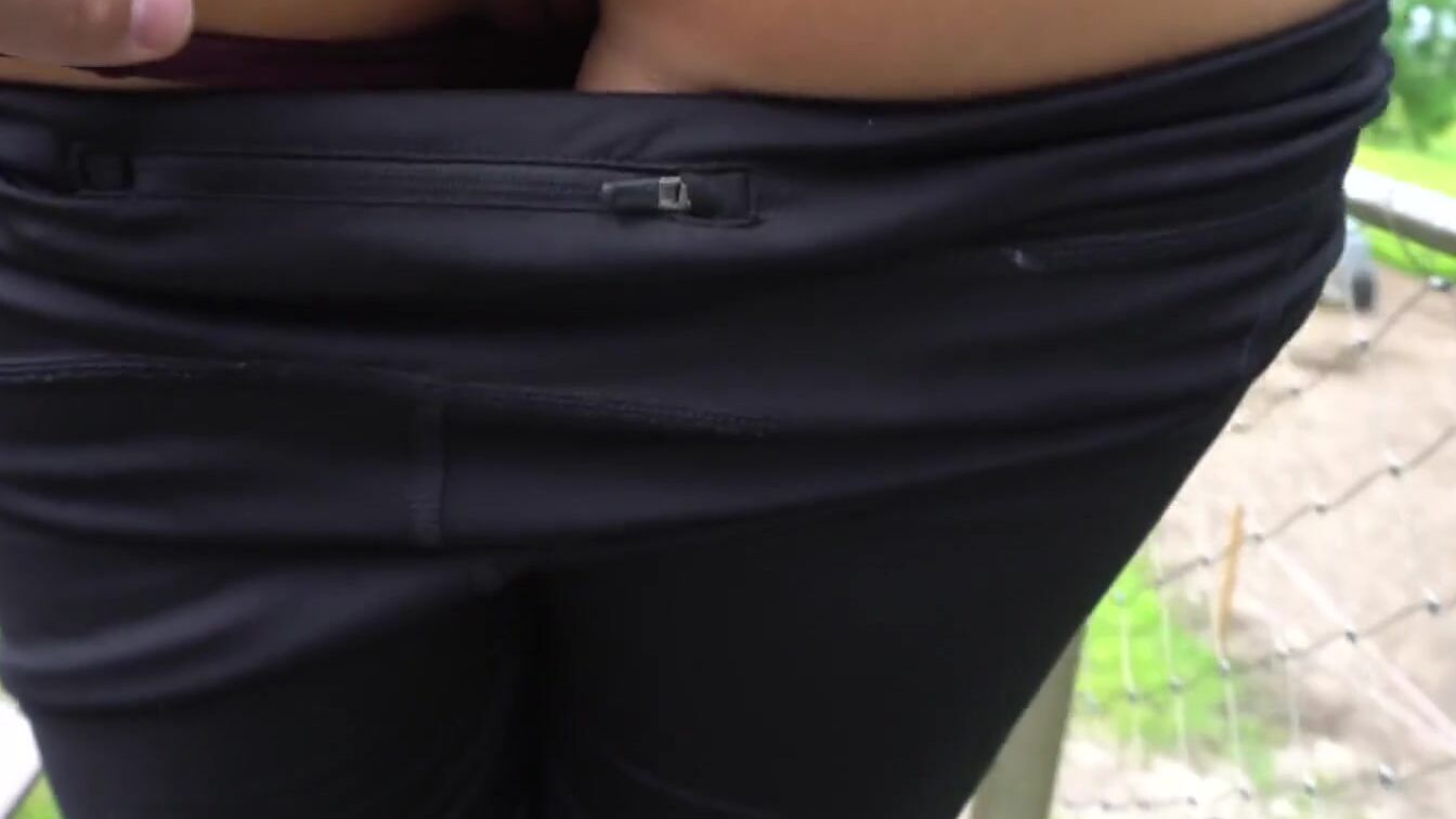 Wifey inside Tight Pants used for Outdoors Public Sex - Fresh Air and Cum for her Butt