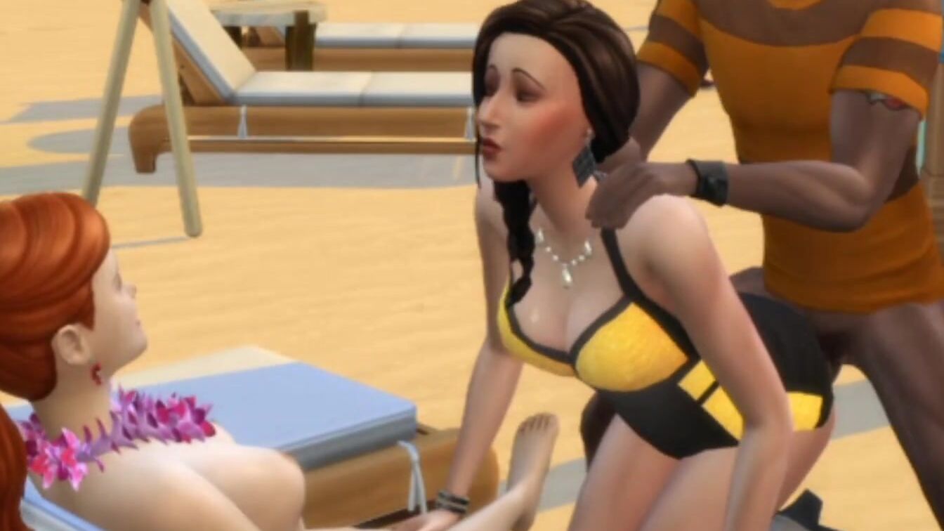 Lover Emma Getting her Virginity on the Beach inside Front of her | Sims four Wicked