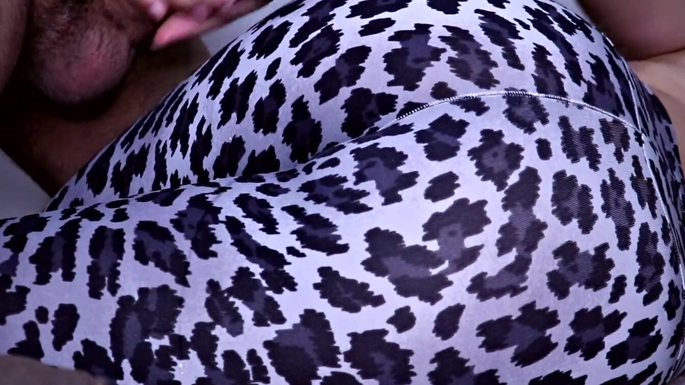 Stroking and Rubbing his Penis on my Tight Yoga Leggings until he Ejaculates into my Butt