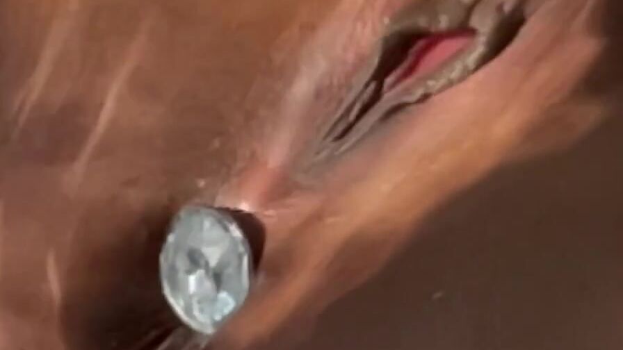 beauty Bombshell Finger Fucked Soaking Soak Twat and Plays with Sex Toy into Sun
