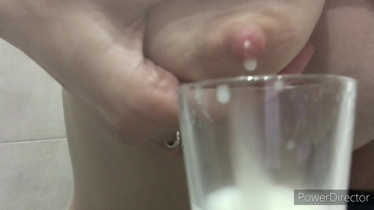 Hot Milf Drained her Titties with Milk and Drank