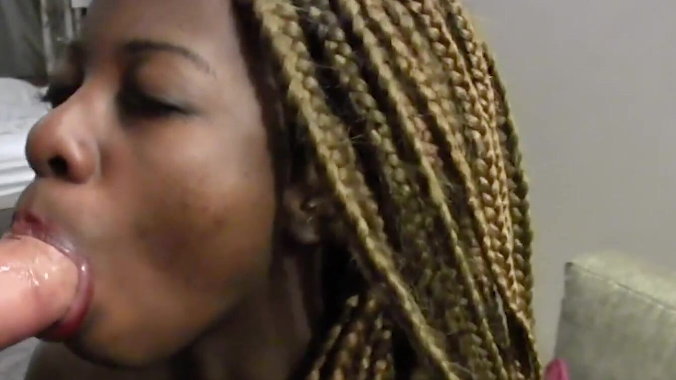 Thick Ebony Ghetto Hoe Groaning for White Dude's Cum