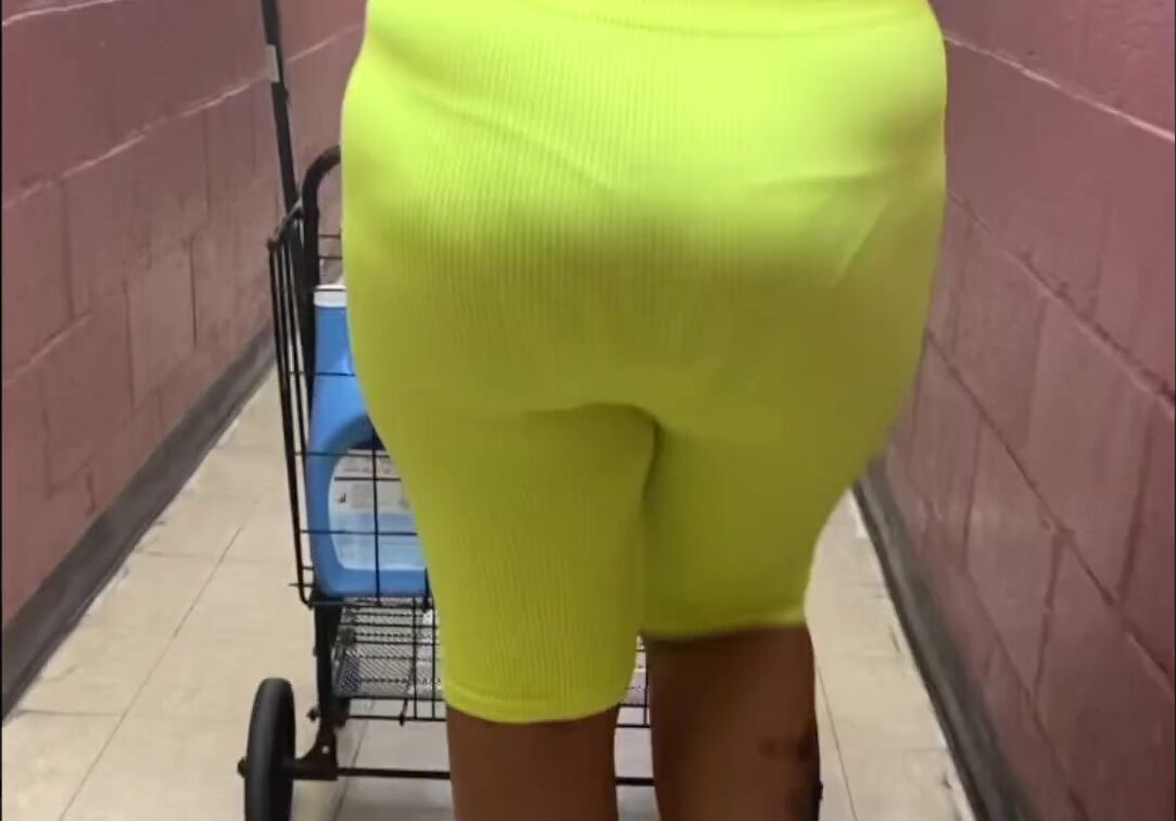 Watch through Yellow Leggings doing Laundry