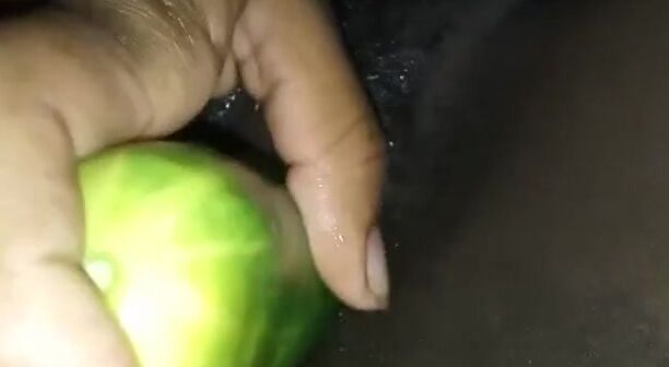 Black Thot 18 Yo self Pleasure Deep Fucking Gigantic Cucumber Sex Toy Penis