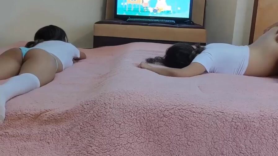 My Step Daughter and my Tasty Niece watching Hentai I first banged! my