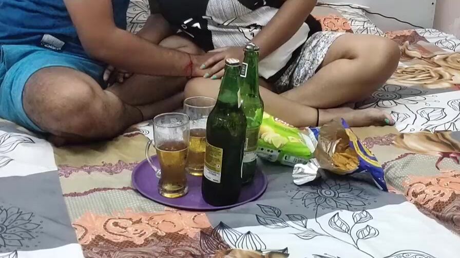 Village Aunty loving party with wine than fucking with her husbands... HD