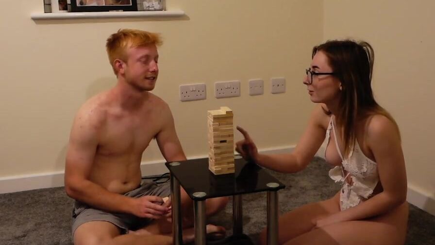 NSFW Amateur British Lovers Play Naughty Jenga inside the Bedroom with Multiple Orgasms