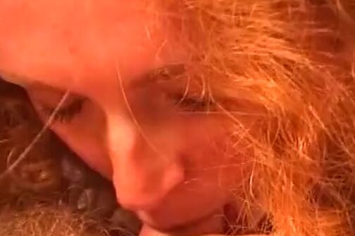 goddess British ginger goes down on cock