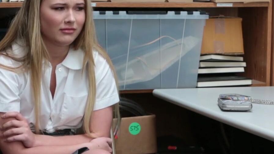 Adorable blonde 18 yo thief Alyssa Cole fuck by a perv LP officer