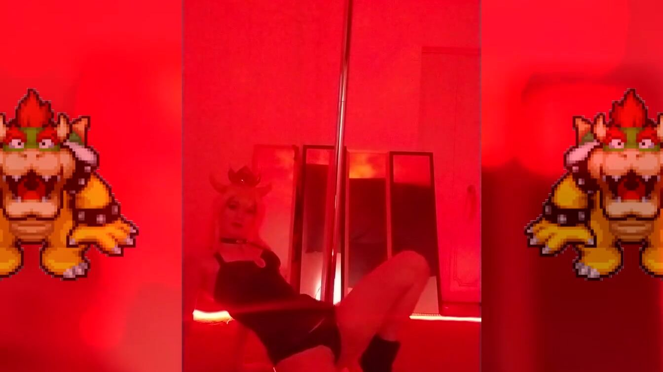 Bowsette Cosplay Pole Dance Strip Tease by SheyTheGay