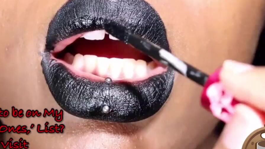 Ebony Lipstick on Full Lips is Your Weakness JOI - Lipstick Bdsm Mouth Bondage