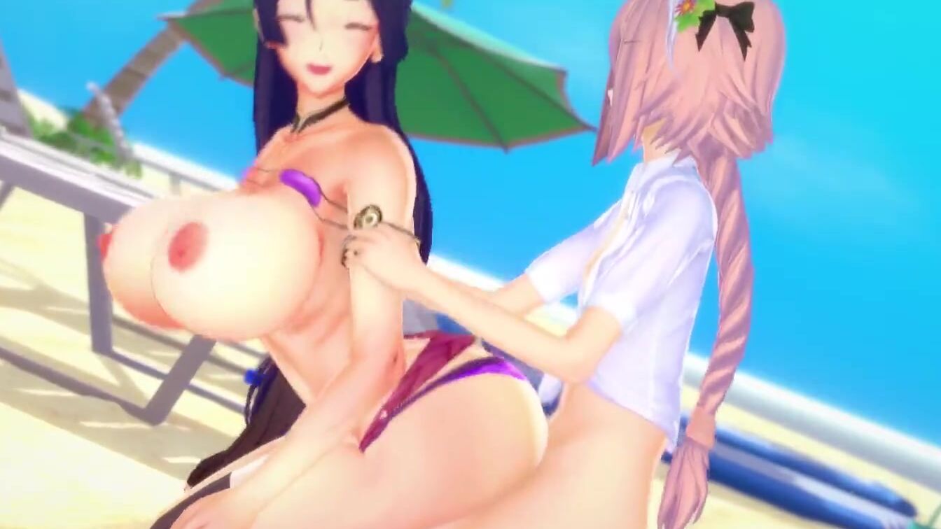 Fate - Astolfo x Raikou sex at beach