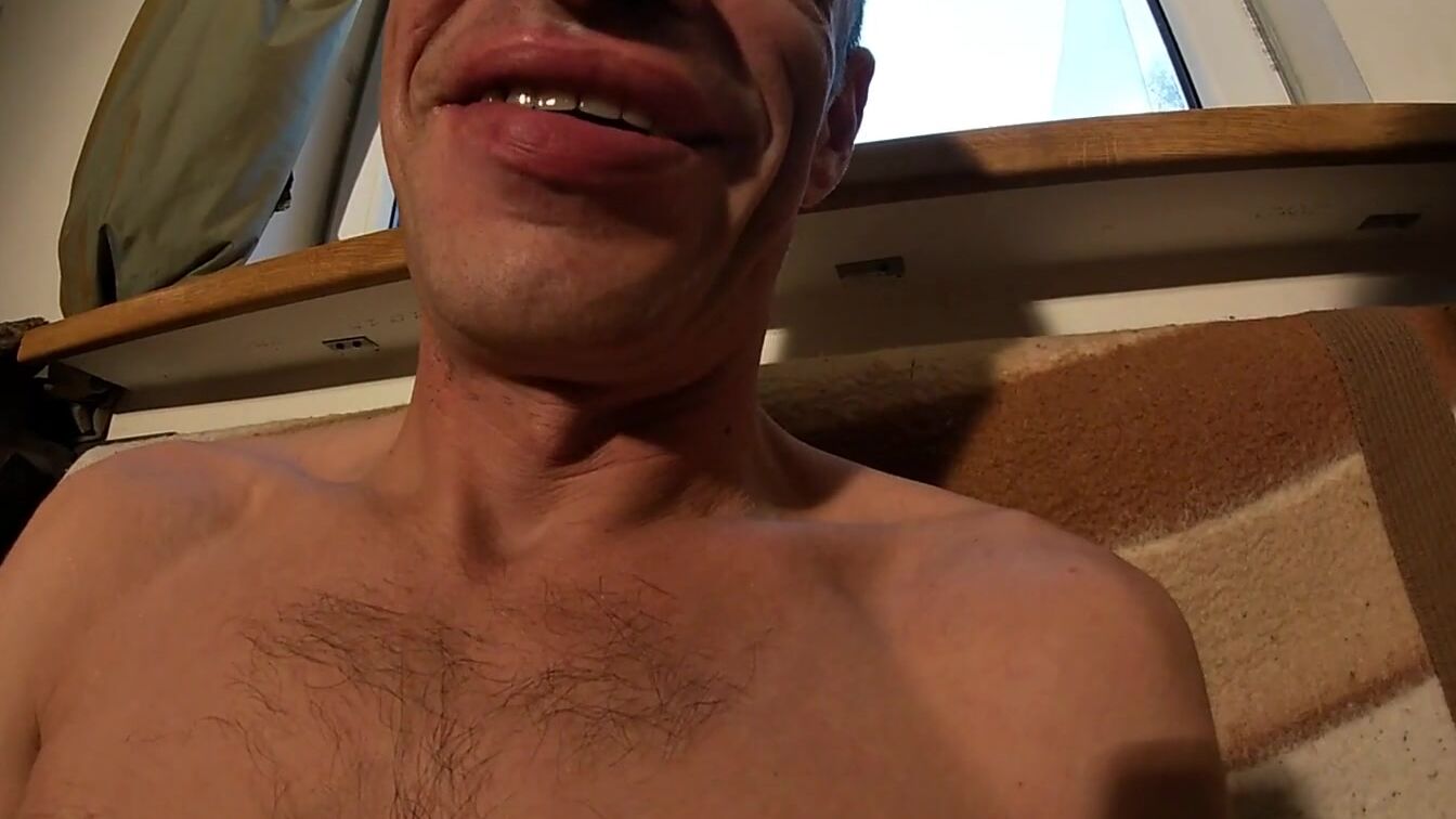 Licking and Pose of Man's Little Bushy Nipples