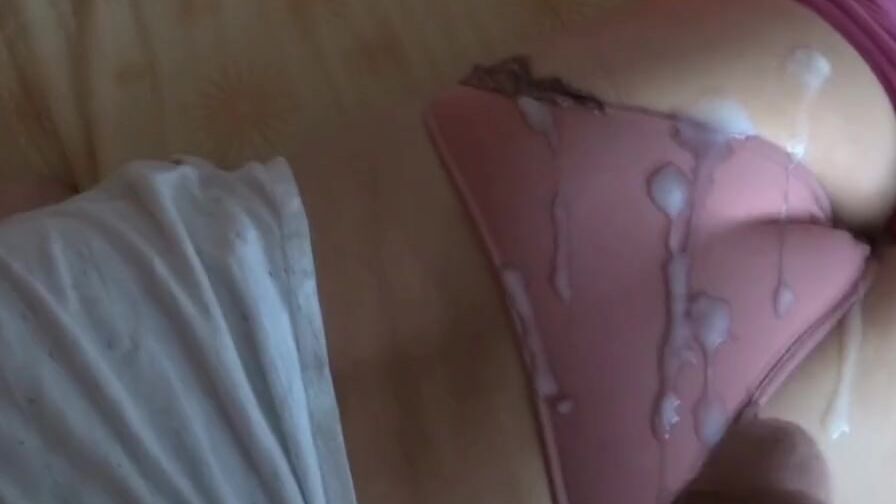 Gigantic cumshots on my ex-wife's nude butt and lingerie