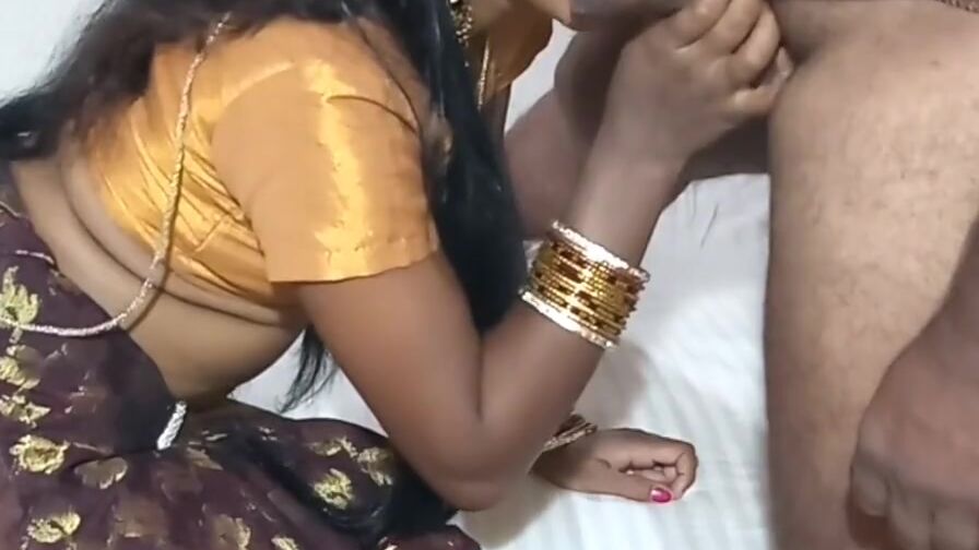 Young housewife fucking inside new brown saree